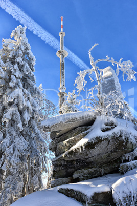 verschneite Landschaft am Ochsenkopf