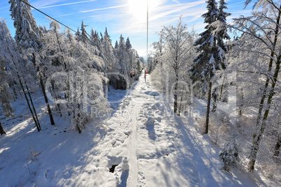 Winterlandschaft Ski fahren