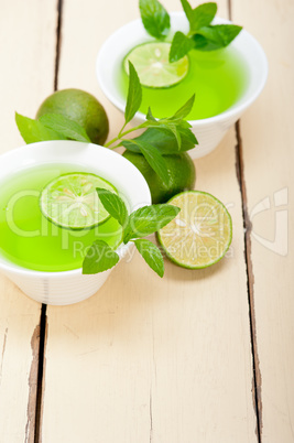 mint infusion tea tisane with lime