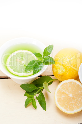 mint infusion tea tisane with lemon