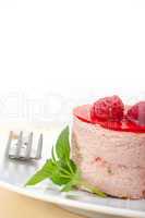fresh raspberry cake mousse dessert