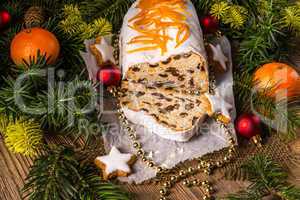 Christmas Stollen with orange julienne