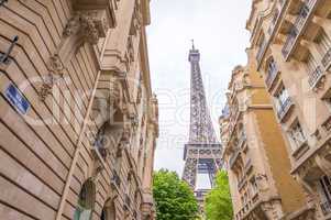 Eiffel Tower from Rue Buenos Ayres - Paris