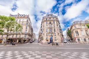 Classic street and buildings of Paris. Avenue Kleber