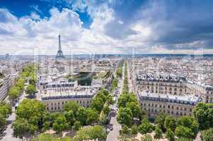 Paris city view with Eiffel Tower in background