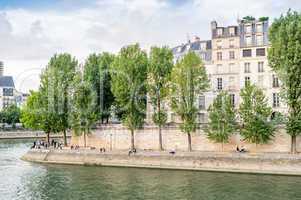 Paris cityscape along Seine river