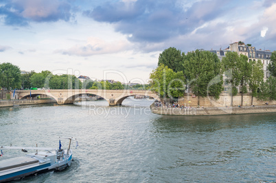 Paris cityscape along Seine river