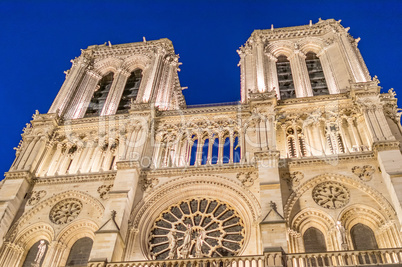 Night colors of Notre Dame Cathedral, Paris