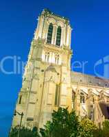 Notre Dame at night, side view, Paris