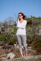 beautiful woman relax in summer outdoor in wind dune beach