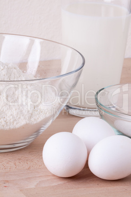 Baking ingredients in the kitchen