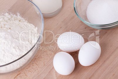 Baking ingredients in the kitchen