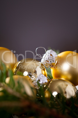 Golden Christmas decoration background