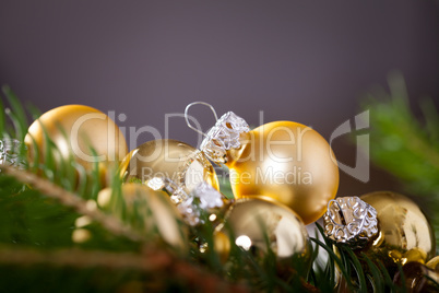 Golden Christmas decoration background