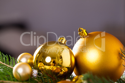Golden Christmas decoration background