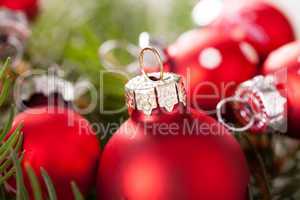 Pretty red polka dot Christmas bauble