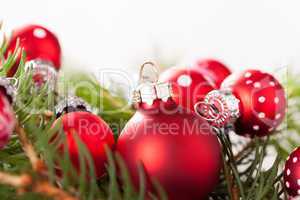 Pretty red polka dot Christmas bauble