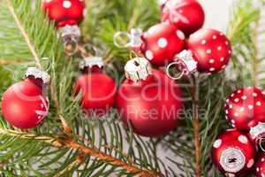 Pretty red polka dot Christmas bauble