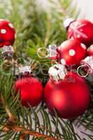 Pretty red polka dot Christmas bauble