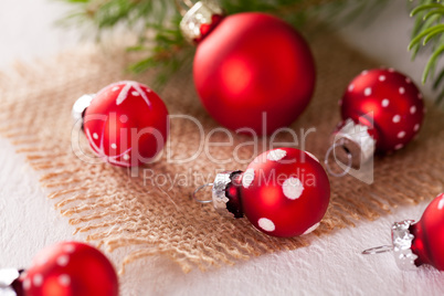 Pretty red polka dot Christmas bauble