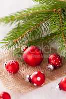 Pretty red polka dot Christmas bauble