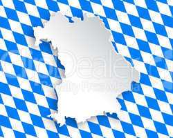 Karte und Fahne von Bayern