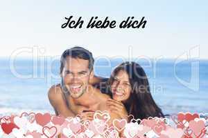 Composite image of ich liebe dich