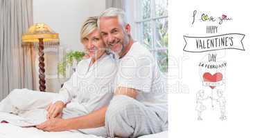 Composite image of portrait of a relaxed happy mature couple wit