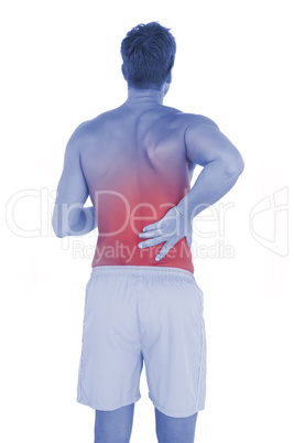 Man with shorts suffering from back pain