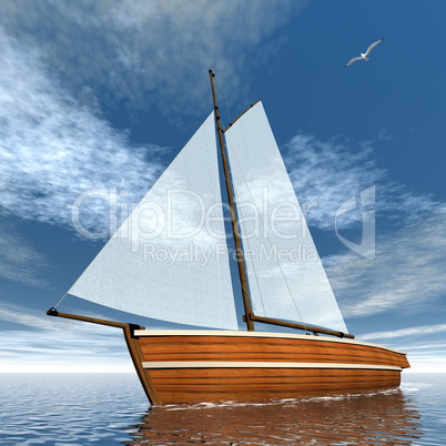 Sailboat - 3D render