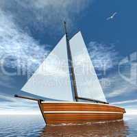 Sailboat - 3D render