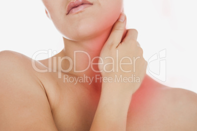 Woman massaging neck