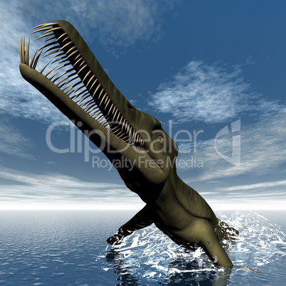 Mesosaurus dinosaur - 3D render