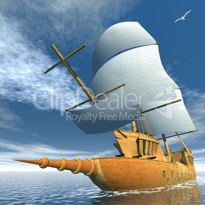 Old ship - 3D render