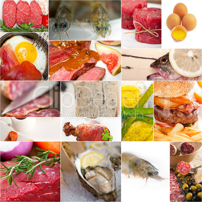 high protein food collection collage