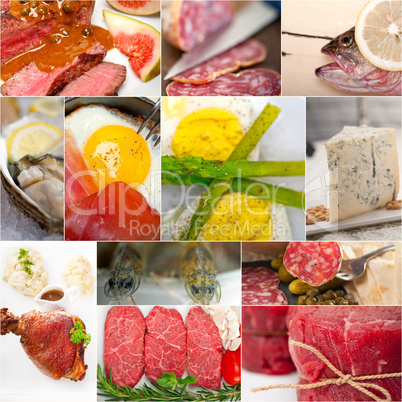 high protein food collection collage