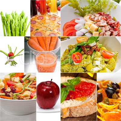 healthy Vegetarian vegan food collage