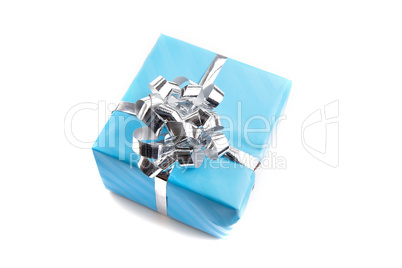 colorfull gift present with shiny ribbons isolated