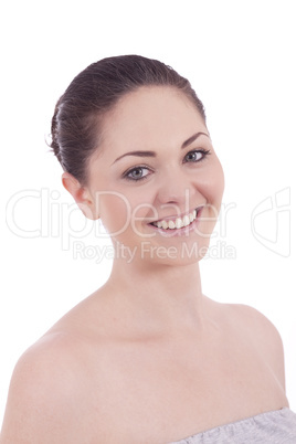 beautiful young smiling woman with healthy skin