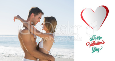 Composite image of sexy couple embracing Composite image of sexy couple embracing