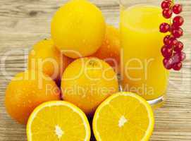 fresh and  healthy tasty orange juice on table