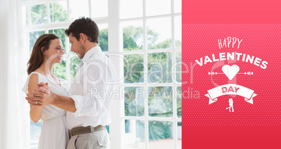 Composite image of loving young couple holding hands