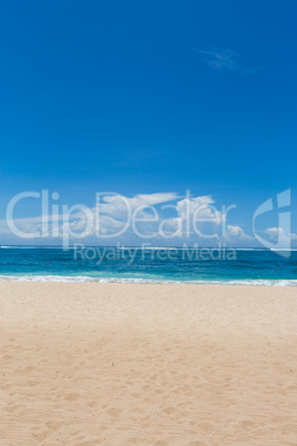 Beautiful tropical beach with lush vegetation