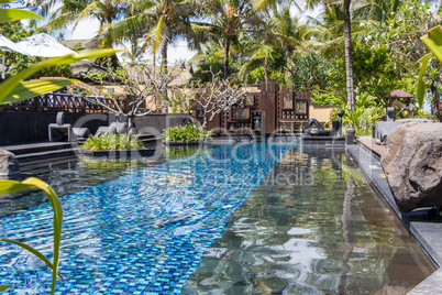 Person swimming in a pool in Bali