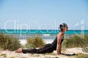 adult healthy man doing pilates yoga exercise