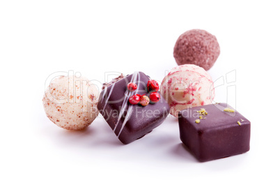 delisious sweet praline collection mixed isolated