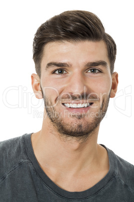 Handsome bearded young man with a lovely smile