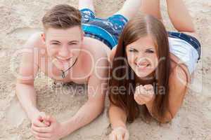 young happy couple in summer holiday vacation summertime