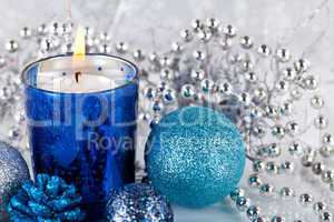 festive glitter christmas decoration silver blue