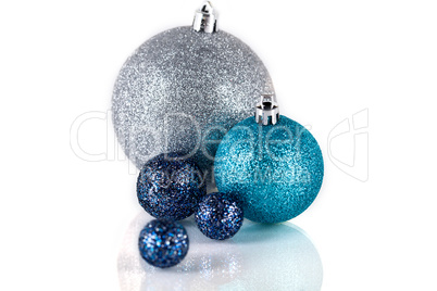 festive glitter christmas decoration silver blue